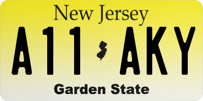 NJ license plate A11AKY