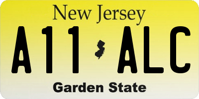 NJ license plate A11ALC