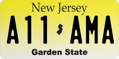 NJ license plate A11AMA