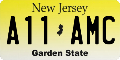 NJ license plate A11AMC
