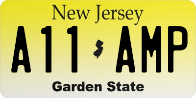 NJ license plate A11AMP