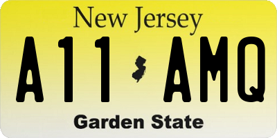 NJ license plate A11AMQ