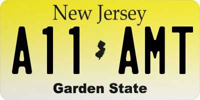 NJ license plate A11AMT