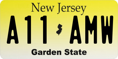 NJ license plate A11AMW