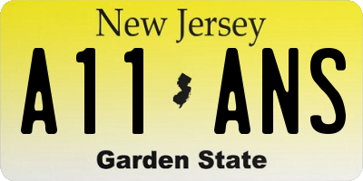 NJ license plate A11ANS