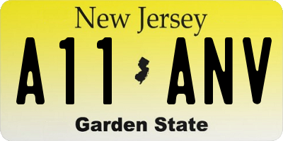 NJ license plate A11ANV