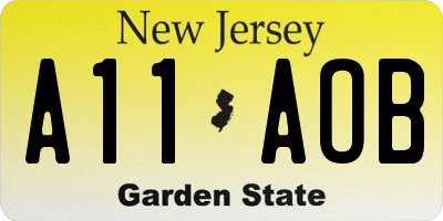 NJ license plate A11AOB