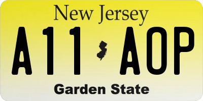 NJ license plate A11AOP