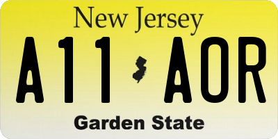 NJ license plate A11AOR