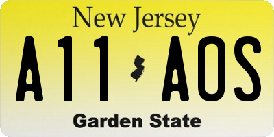 NJ license plate A11AOS