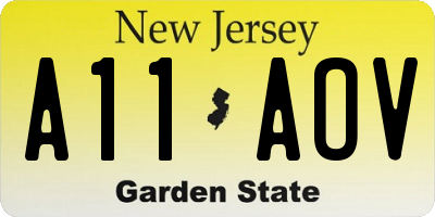 NJ license plate A11AOV