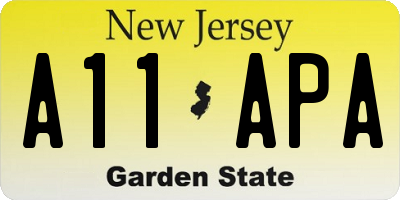 NJ license plate A11APA