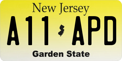 NJ license plate A11APD