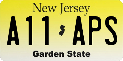 NJ license plate A11APS