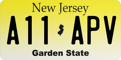 NJ license plate A11APV