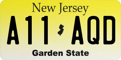 NJ license plate A11AQD