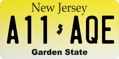 NJ license plate A11AQE