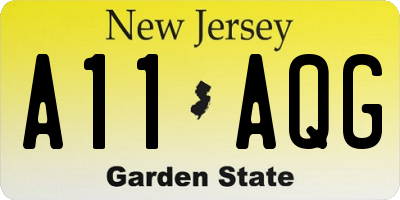 NJ license plate A11AQG