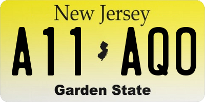 NJ license plate A11AQO