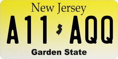 NJ license plate A11AQQ