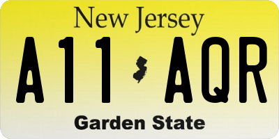 NJ license plate A11AQR