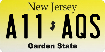 NJ license plate A11AQS