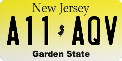 NJ license plate A11AQV