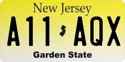 NJ license plate A11AQX