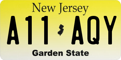 NJ license plate A11AQY