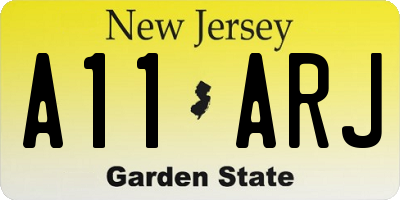 NJ license plate A11ARJ