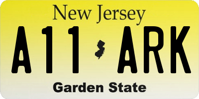 NJ license plate A11ARK