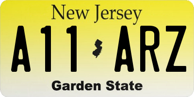 NJ license plate A11ARZ