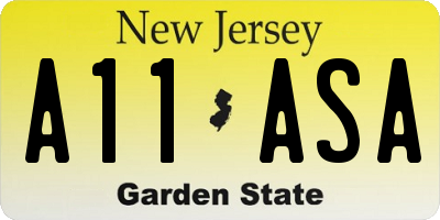 NJ license plate A11ASA