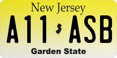 NJ license plate A11ASB