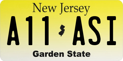 NJ license plate A11ASI