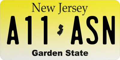 NJ license plate A11ASN