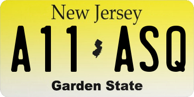 NJ license plate A11ASQ