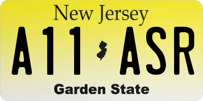 NJ license plate A11ASR