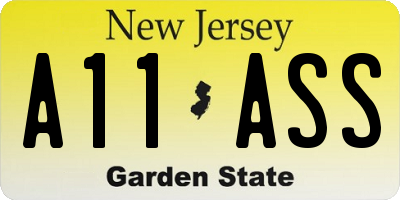 NJ license plate A11ASS