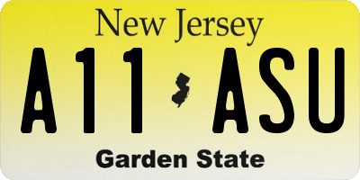 NJ license plate A11ASU