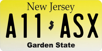 NJ license plate A11ASX