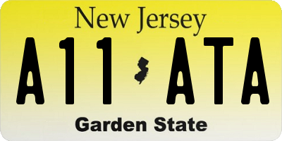 NJ license plate A11ATA