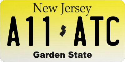 NJ license plate A11ATC