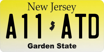 NJ license plate A11ATD