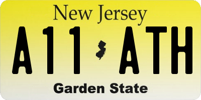 NJ license plate A11ATH