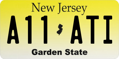 NJ license plate A11ATI