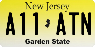 NJ license plate A11ATN