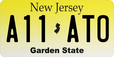 NJ license plate A11ATO