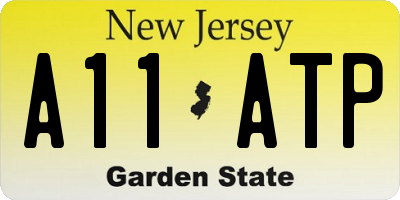 NJ license plate A11ATP