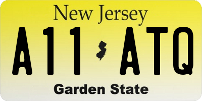 NJ license plate A11ATQ